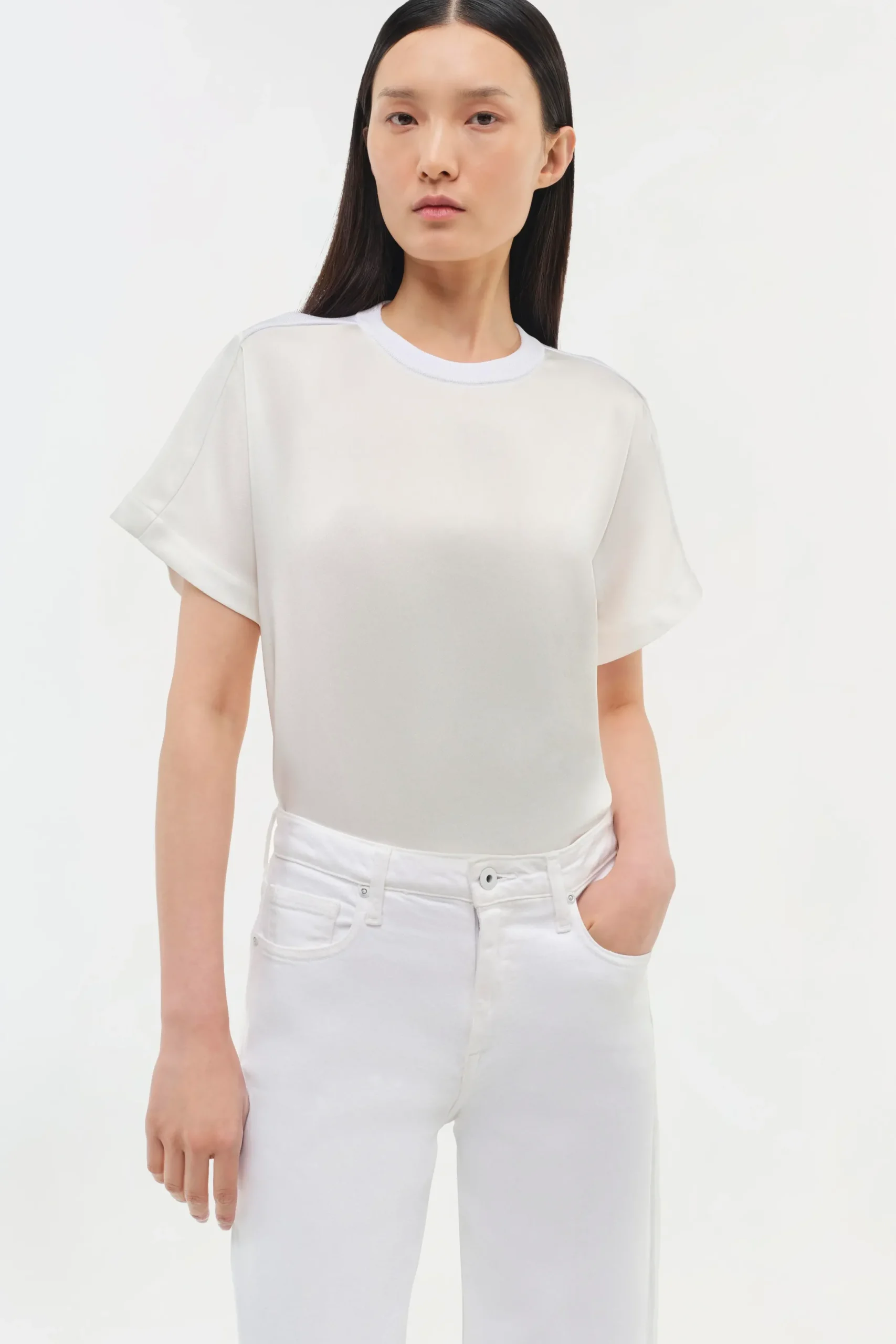 Women Simkhai Addy Satin T-Shirt