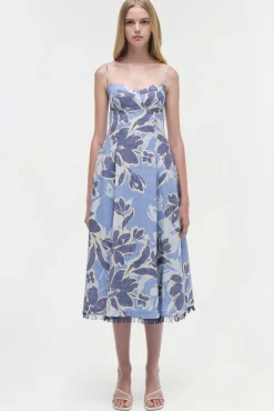 Women Simkhai Analise Linen Midi Dress