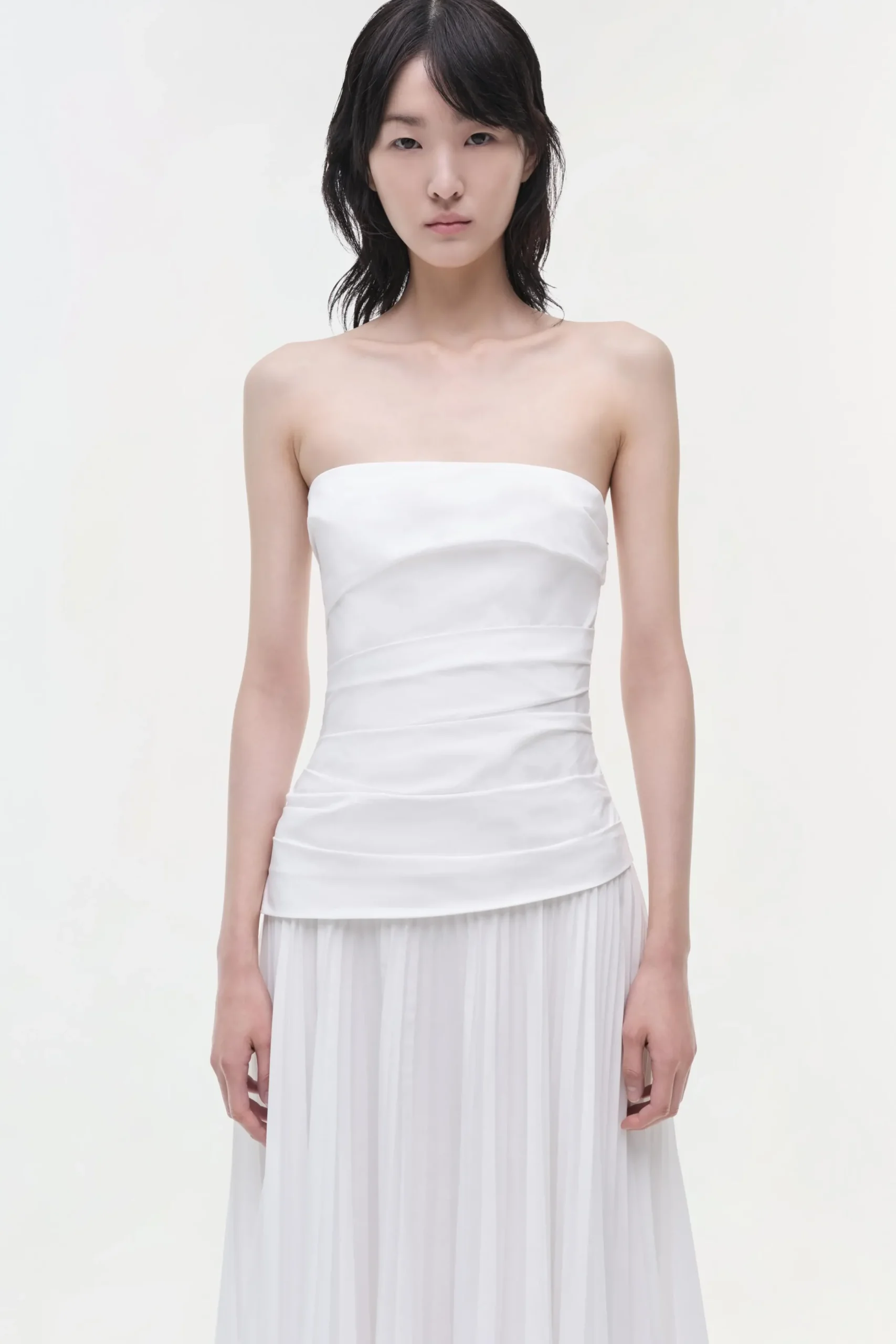 Women Simkhai Arie Strapless Cotton Midi Dress