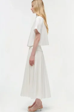 Women Simkhai Bernie Cotton Pleated Shirt