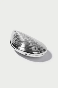 Simkhai Bridget Metal Oyster Clutch