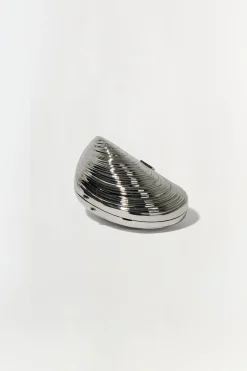 Simkhai Bridget Mini Metal Oyster Clutch