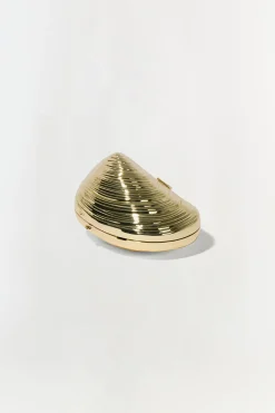 Simkhai Bridget Mini Metal Oyster Clutch