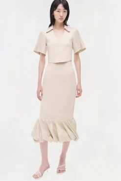Women Simkhai Camille Linen Knit Midi Skirt
