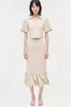 Women Simkhai Camille Linen Knit Midi Skirt