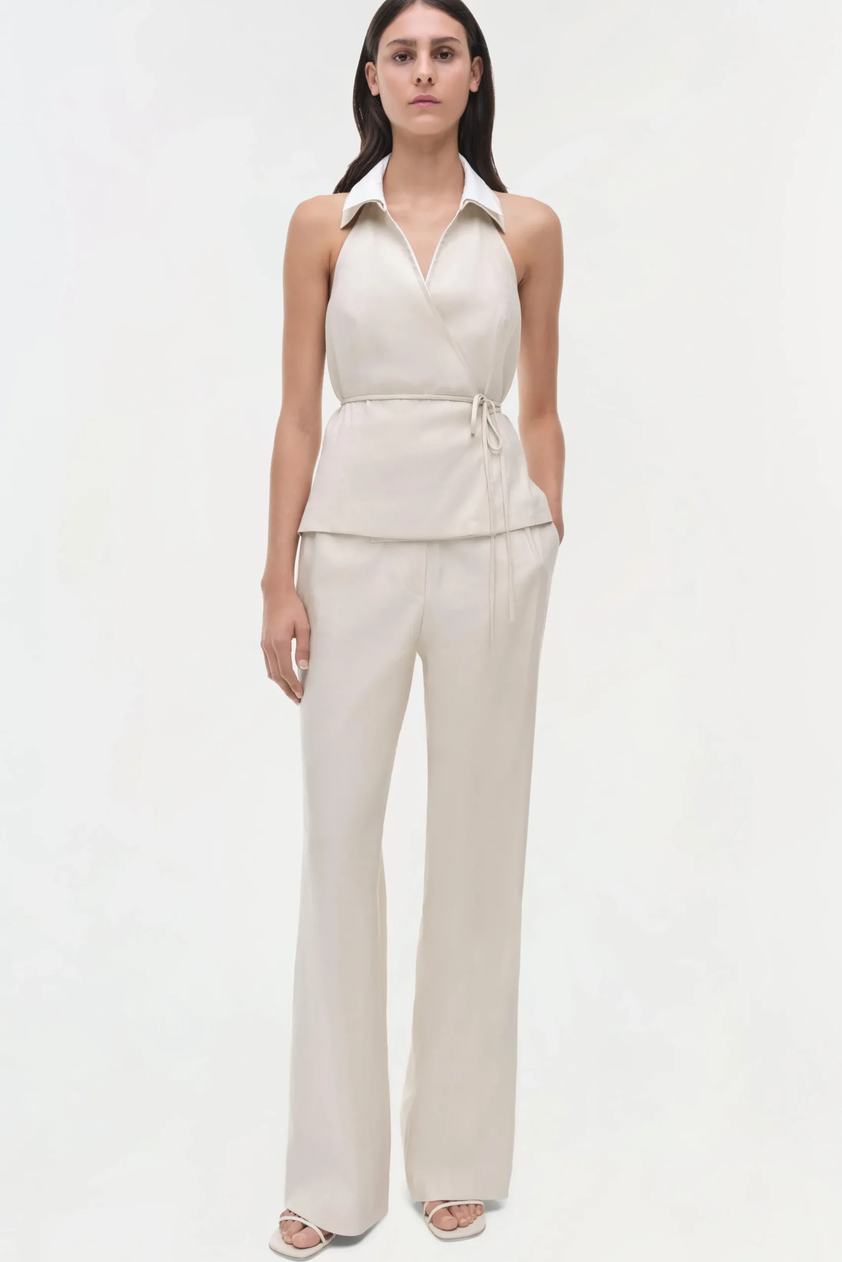 Women Simkhai Campbell Linen Halter Shirt
