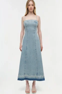 Women Simkhai Clarissa Denim Midi Dress