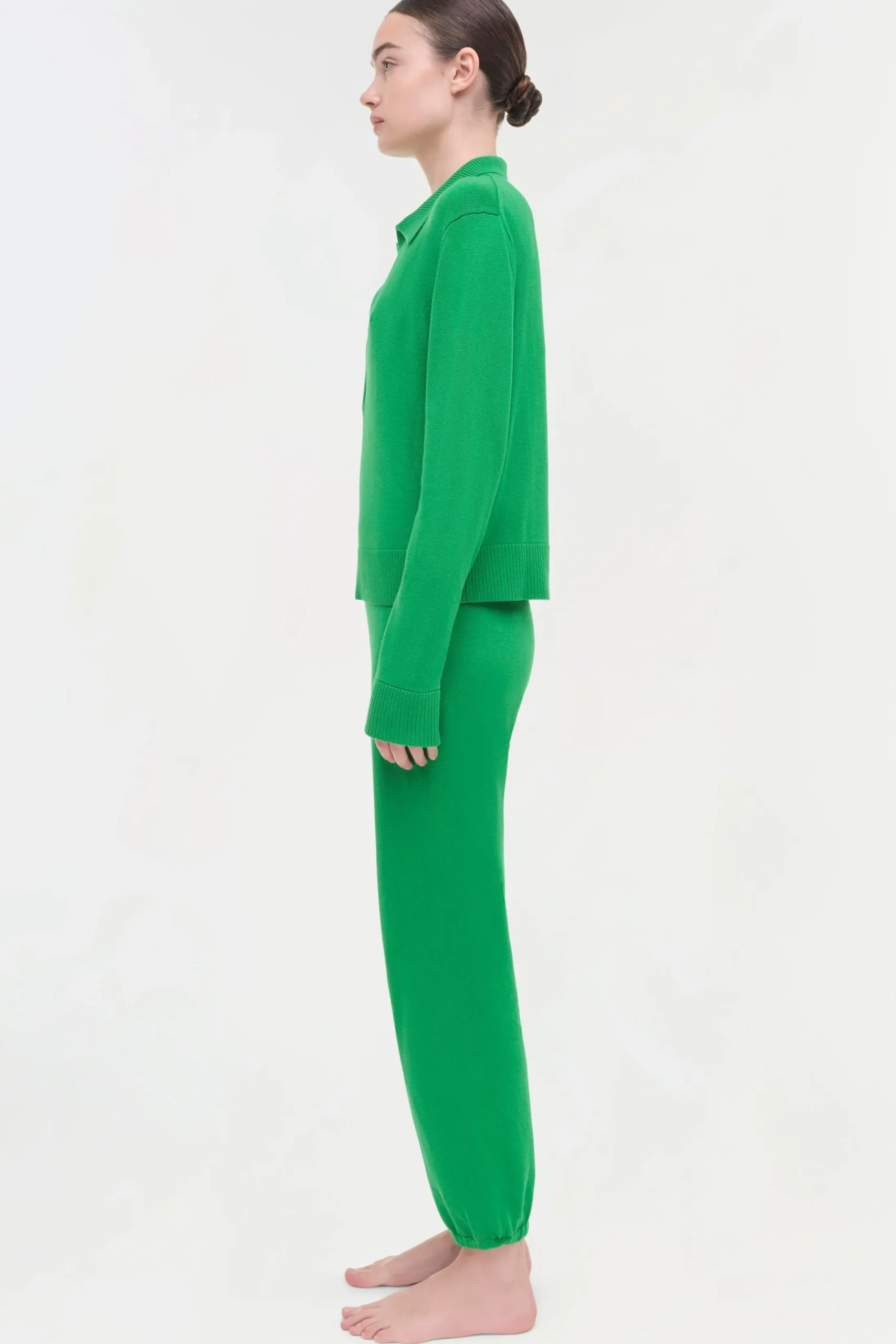 Women Simkhai Cotton Cashmere Long Sleeve Polo