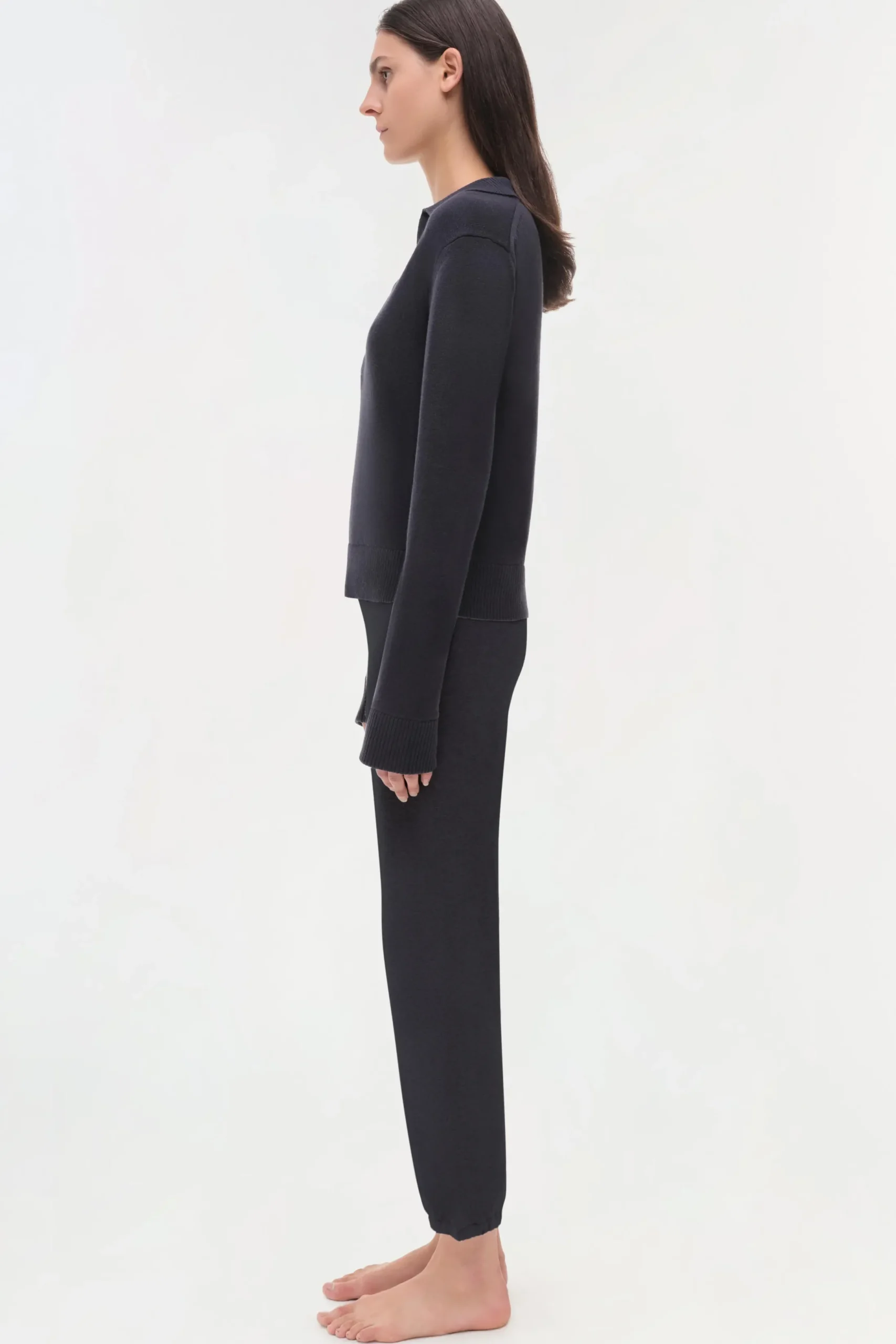 Women Simkhai Cotton Cashmere Long Sleeve Polo
