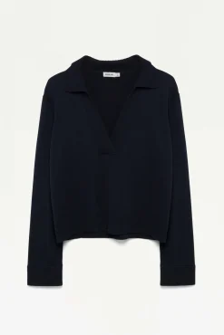 Women Simkhai Cotton Cashmere Long Sleeve Polo