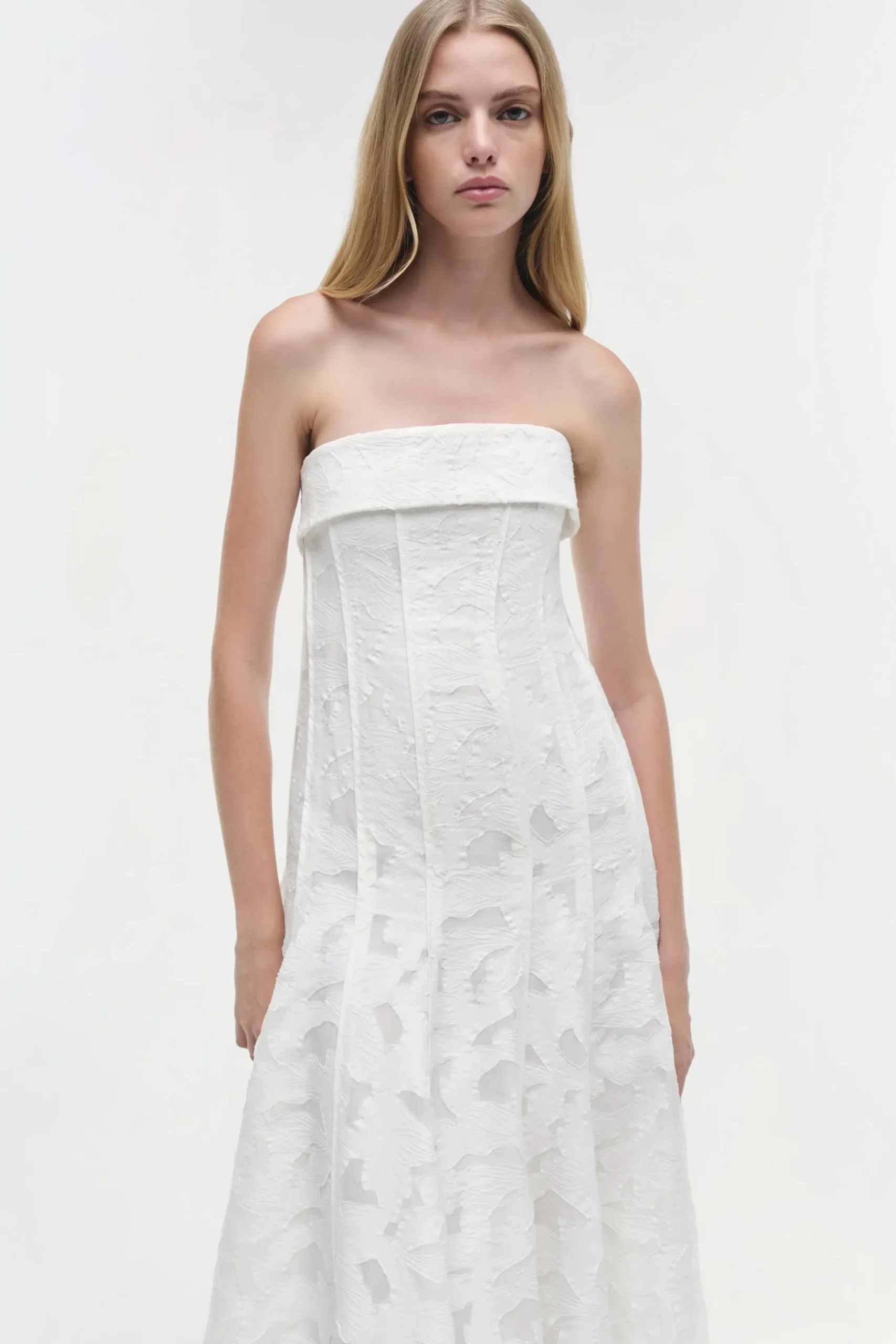 Women Simkhai Imogen Jacquard Strapless Midi Dress