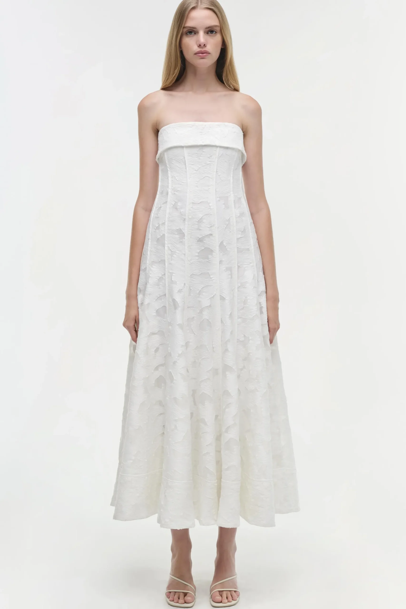 Women Simkhai Imogen Jacquard Strapless Midi Dress
