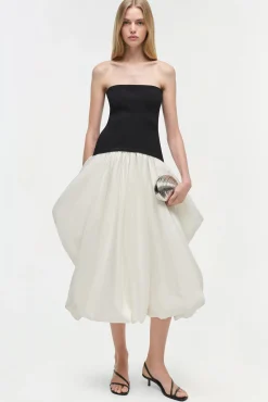 Women Simkhai Izzy Strapless Taffeta Midi Dress