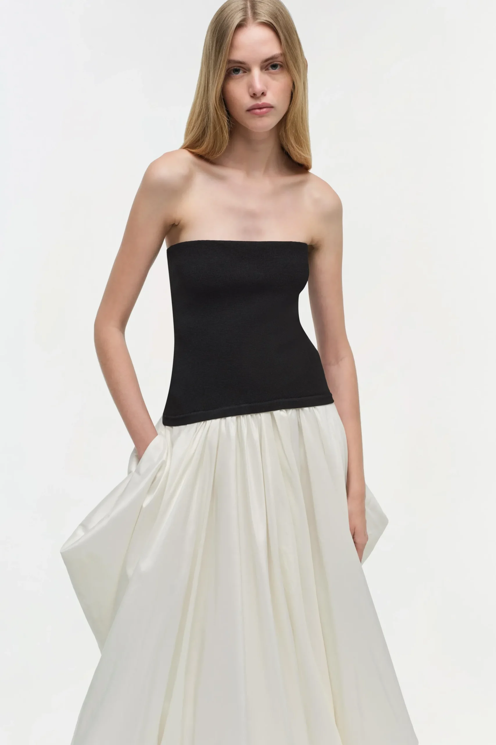 Women Simkhai Izzy Strapless Taffeta Midi Dress