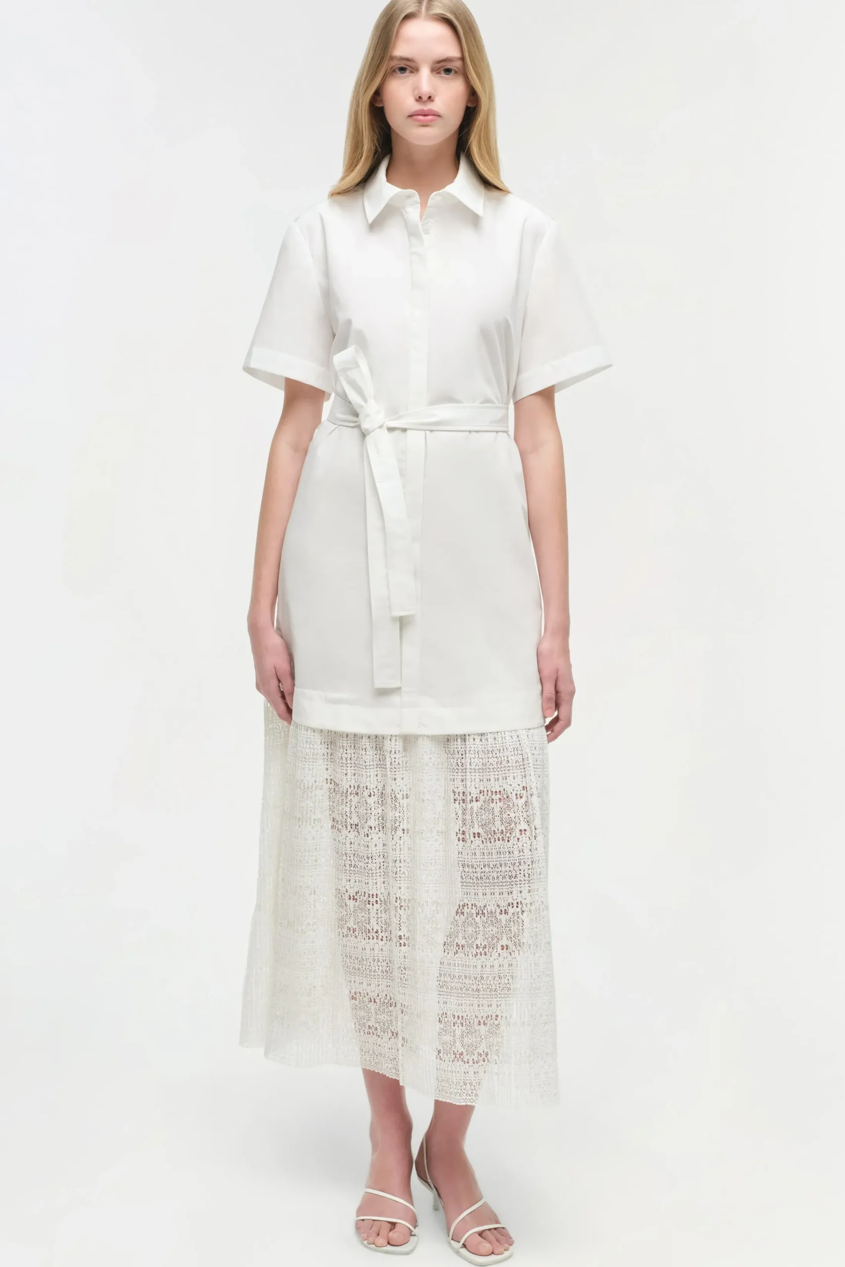 Women Simkhai Jenner Lace Midi Shirt Dress
