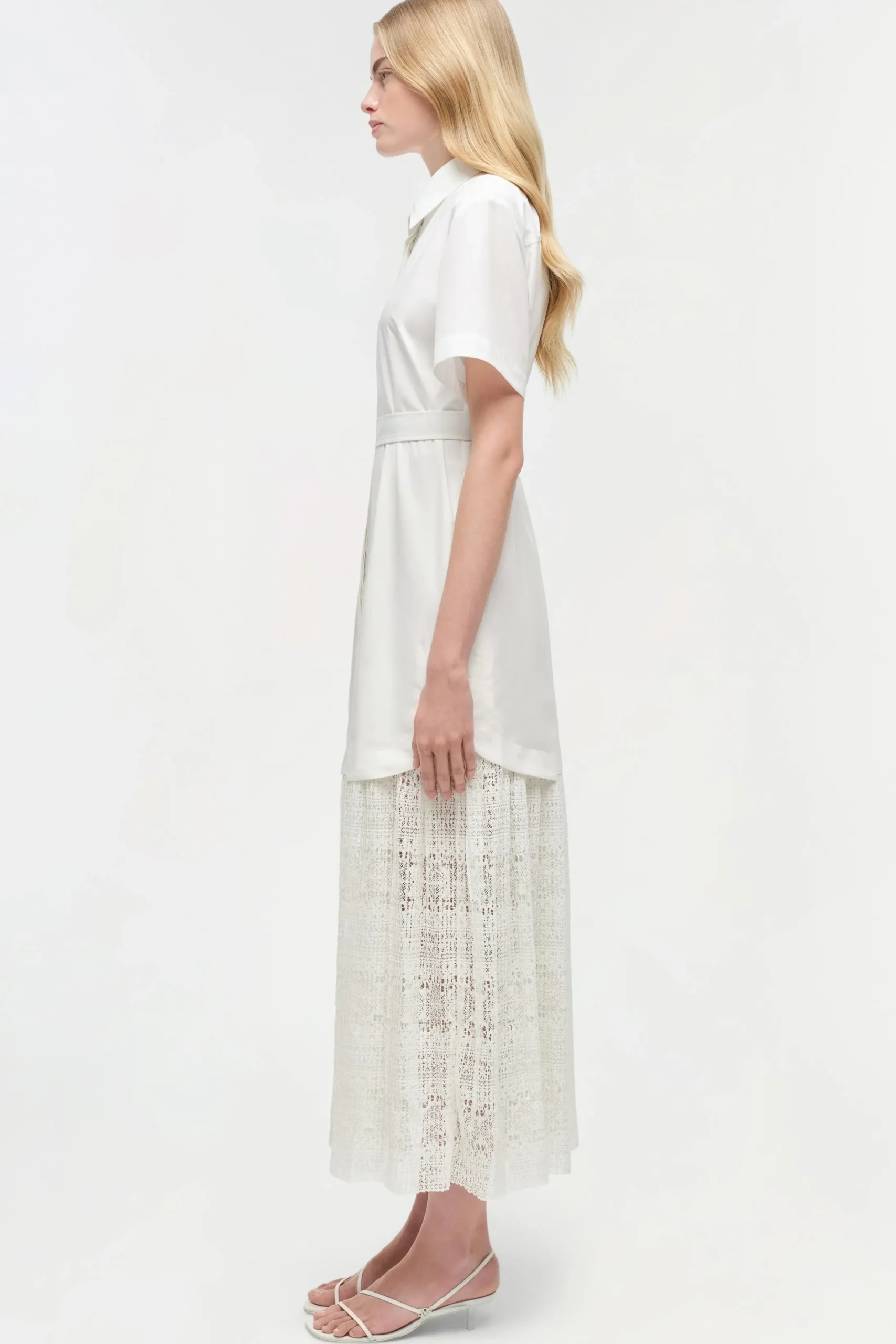 Women Simkhai Jenner Lace Midi Shirt Dress