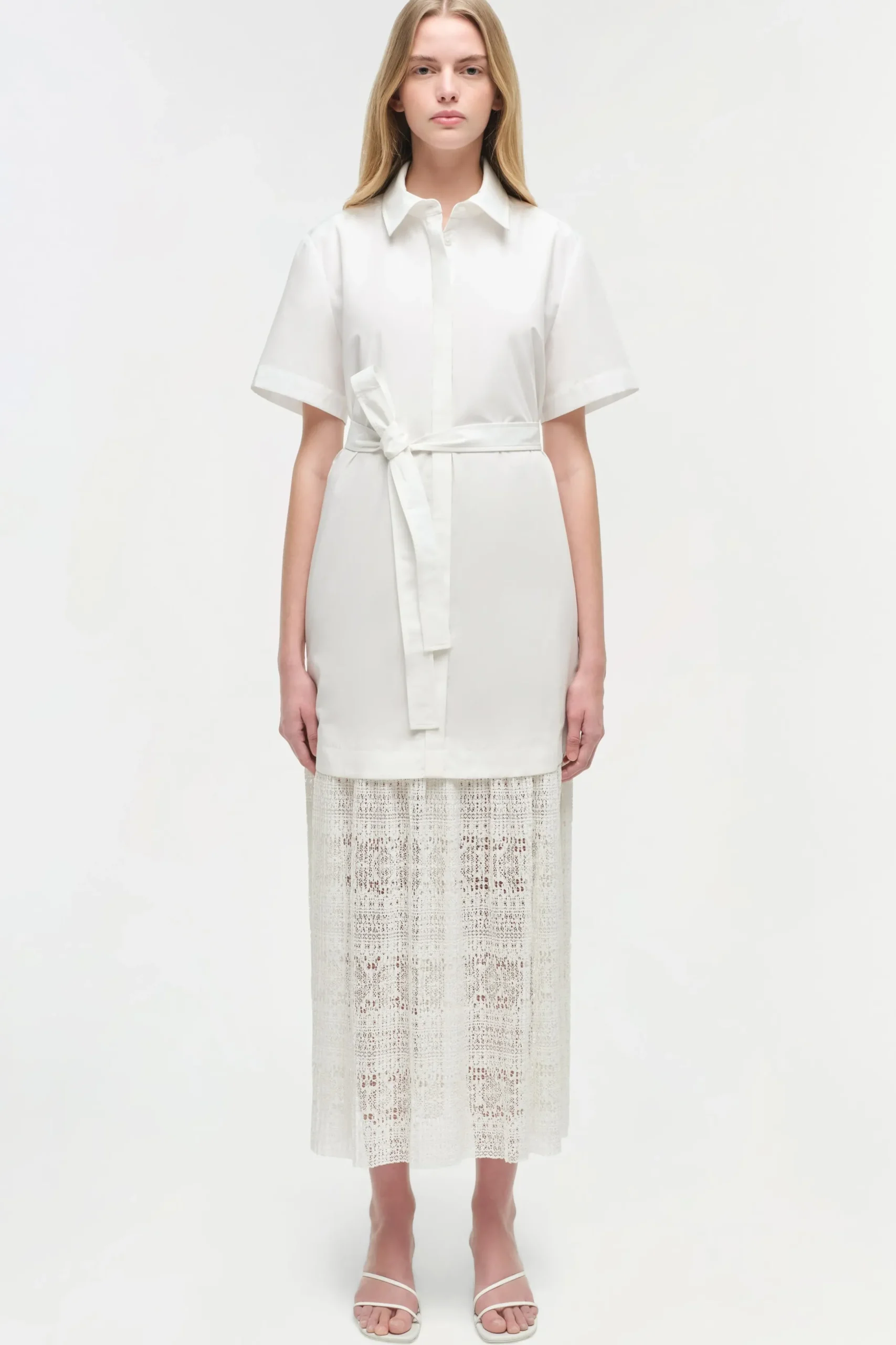 Women Simkhai Jenner Lace Midi Shirt Dress