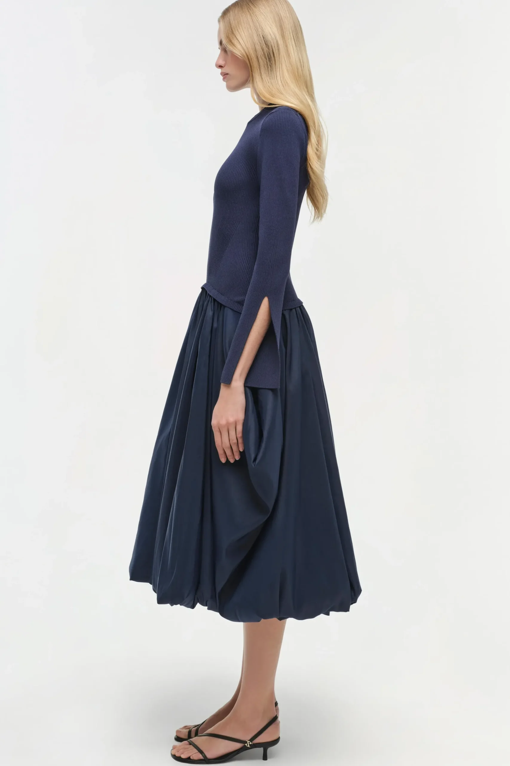 Women Simkhai Kenlie Taffeta Knit Midi Dress
