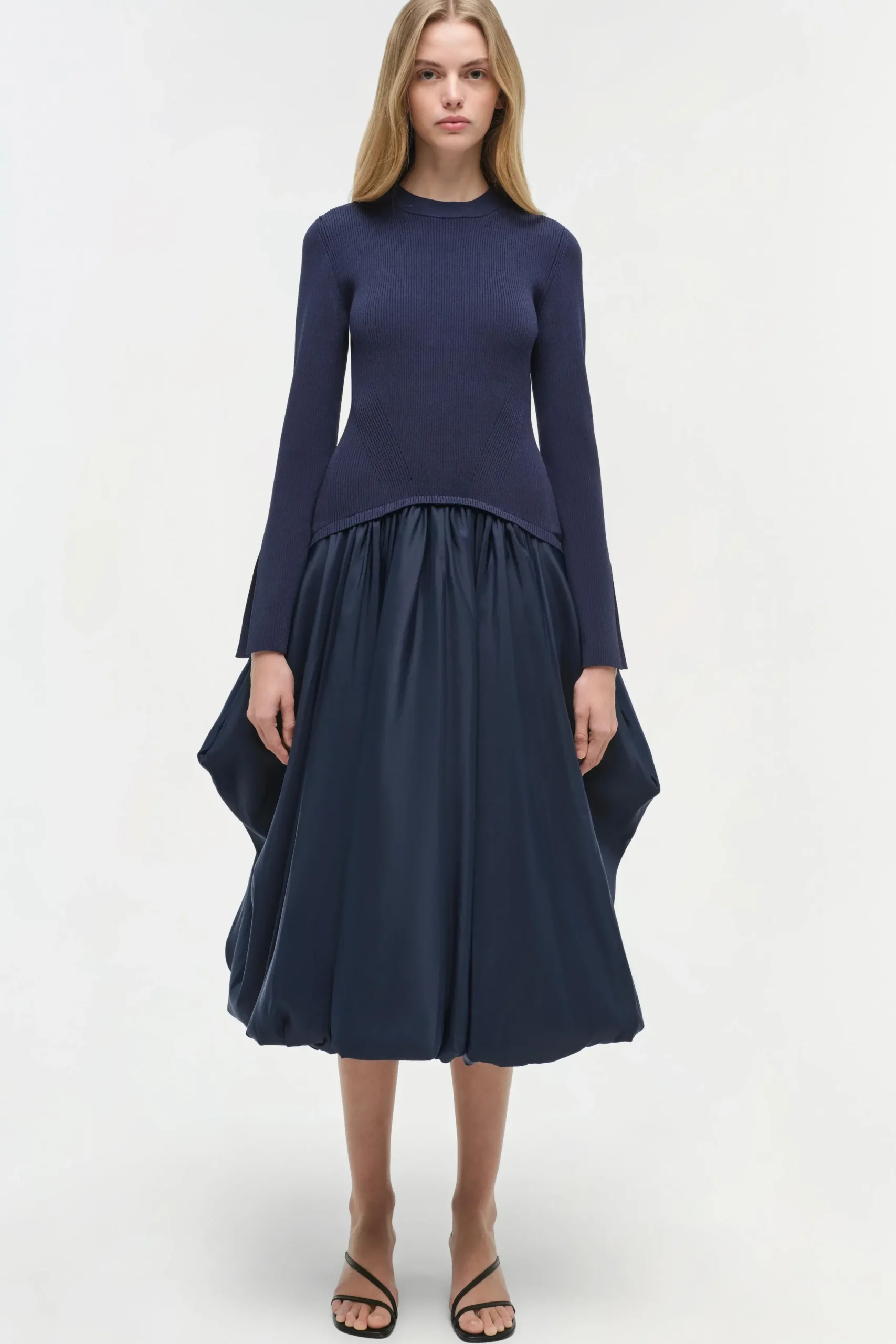 Women Simkhai Kenlie Taffeta Knit Midi Dress