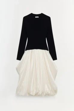 Women Simkhai Kenlie Taffeta Knit Midi Dress