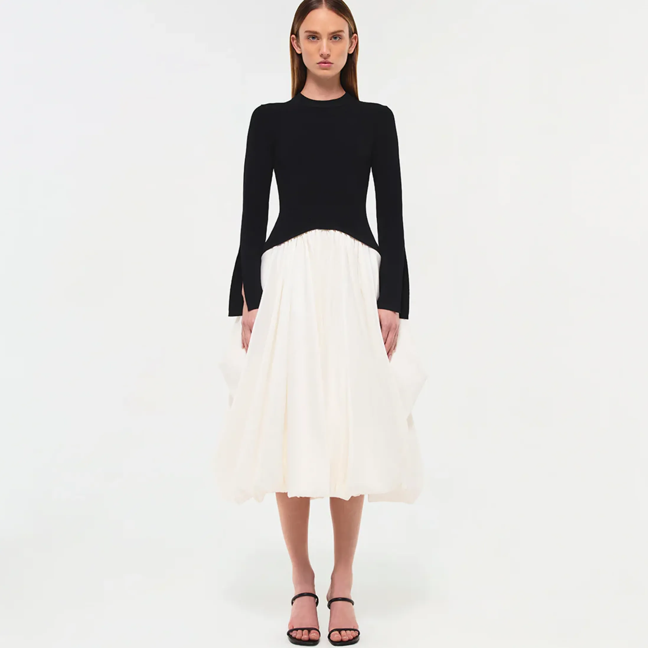 Women Simkhai Kenlie Taffeta Knit Midi Dress