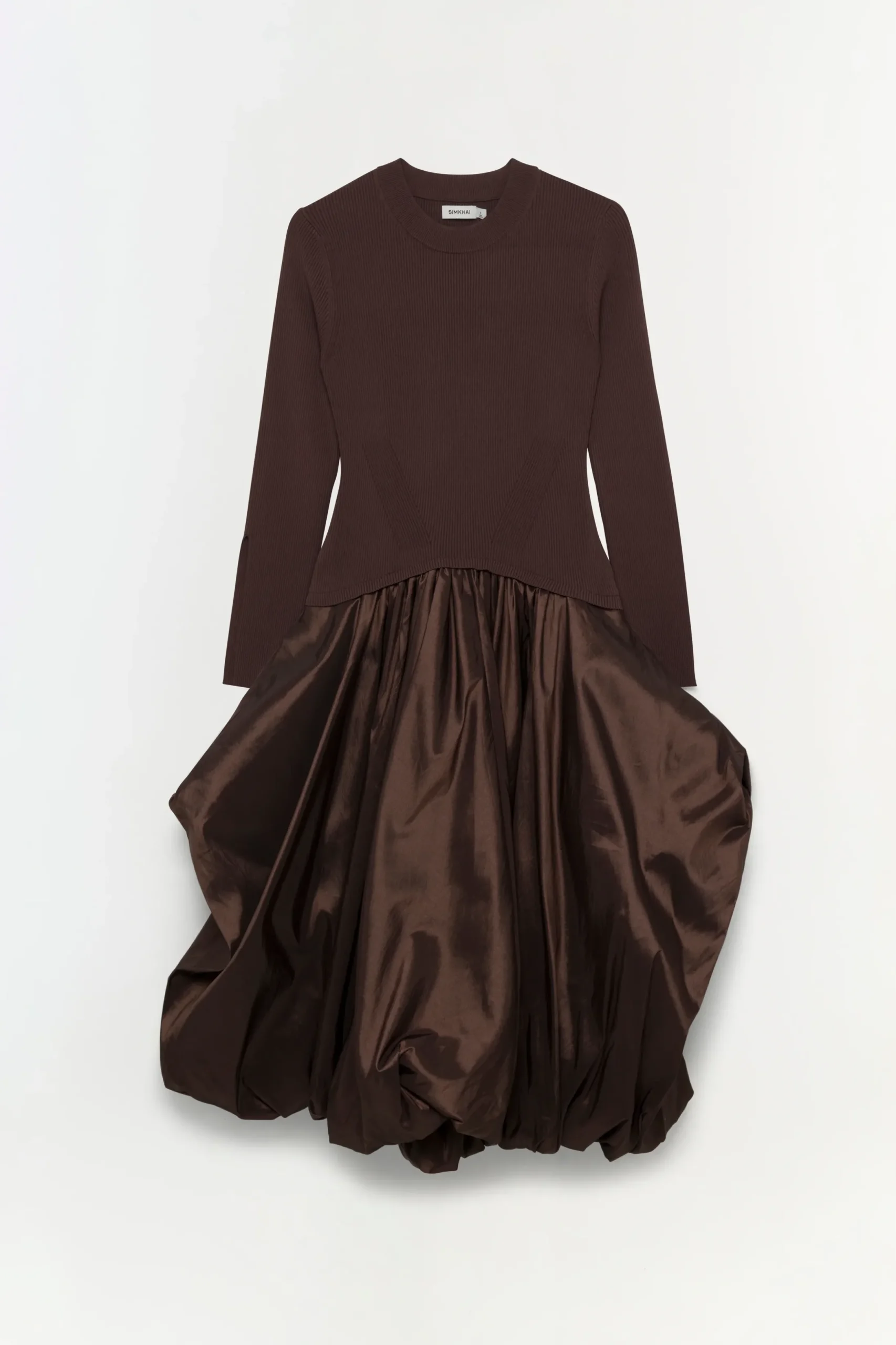 Women Simkhai Kenlie Taffeta Knit Midi Dress
