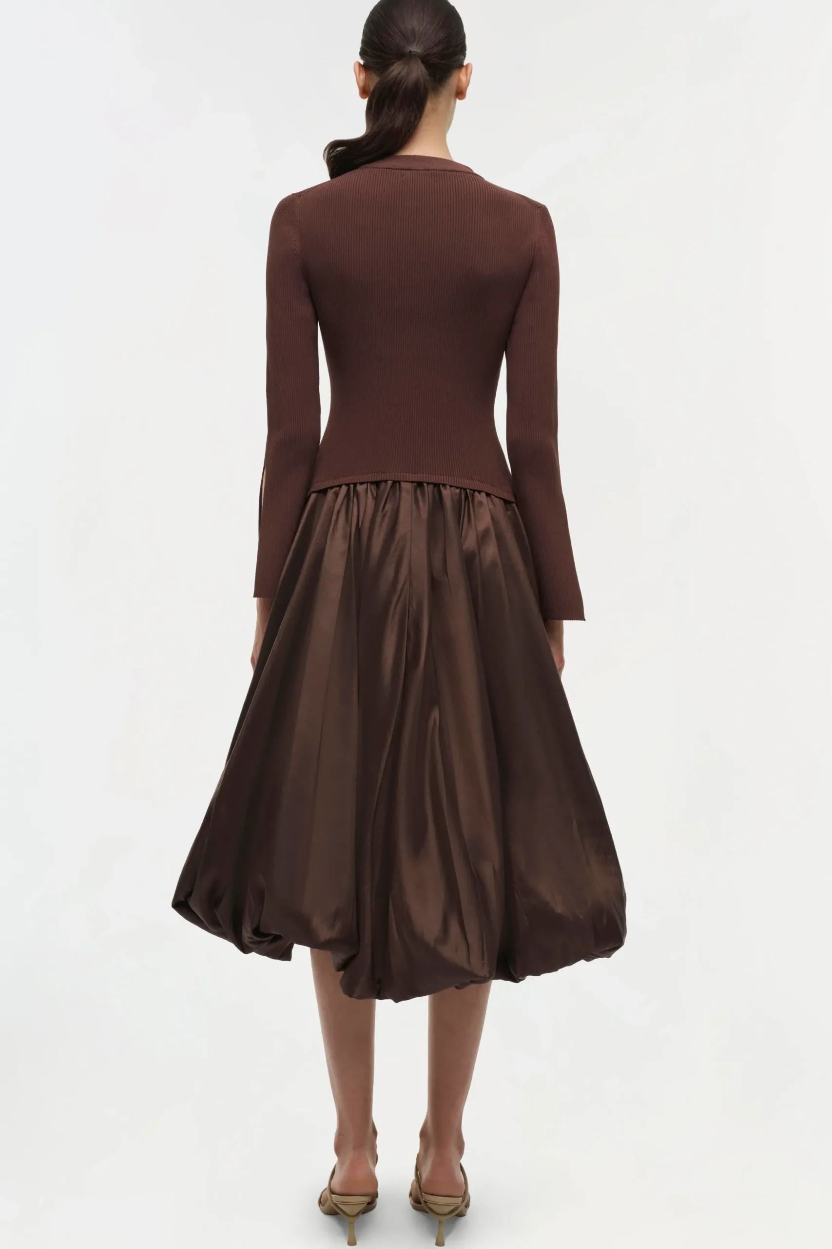 Women Simkhai Kenlie Taffeta Knit Midi Dress
