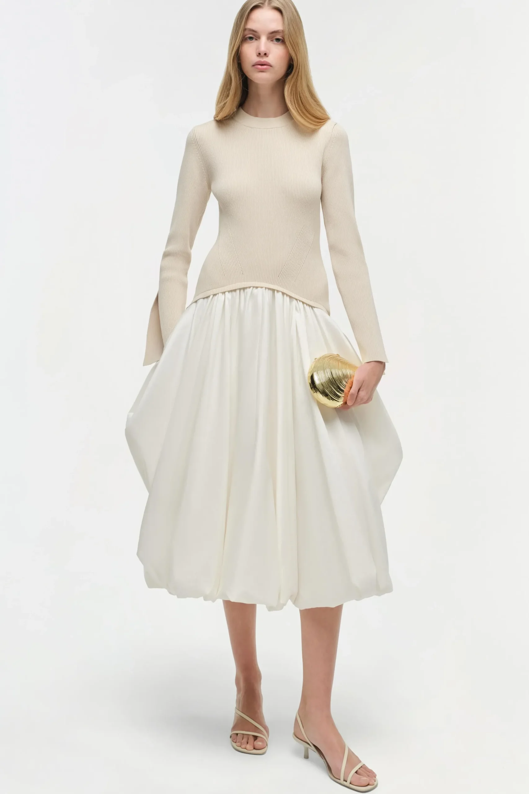 Women Simkhai Kenlie Taffeta Knit Midi Dress
