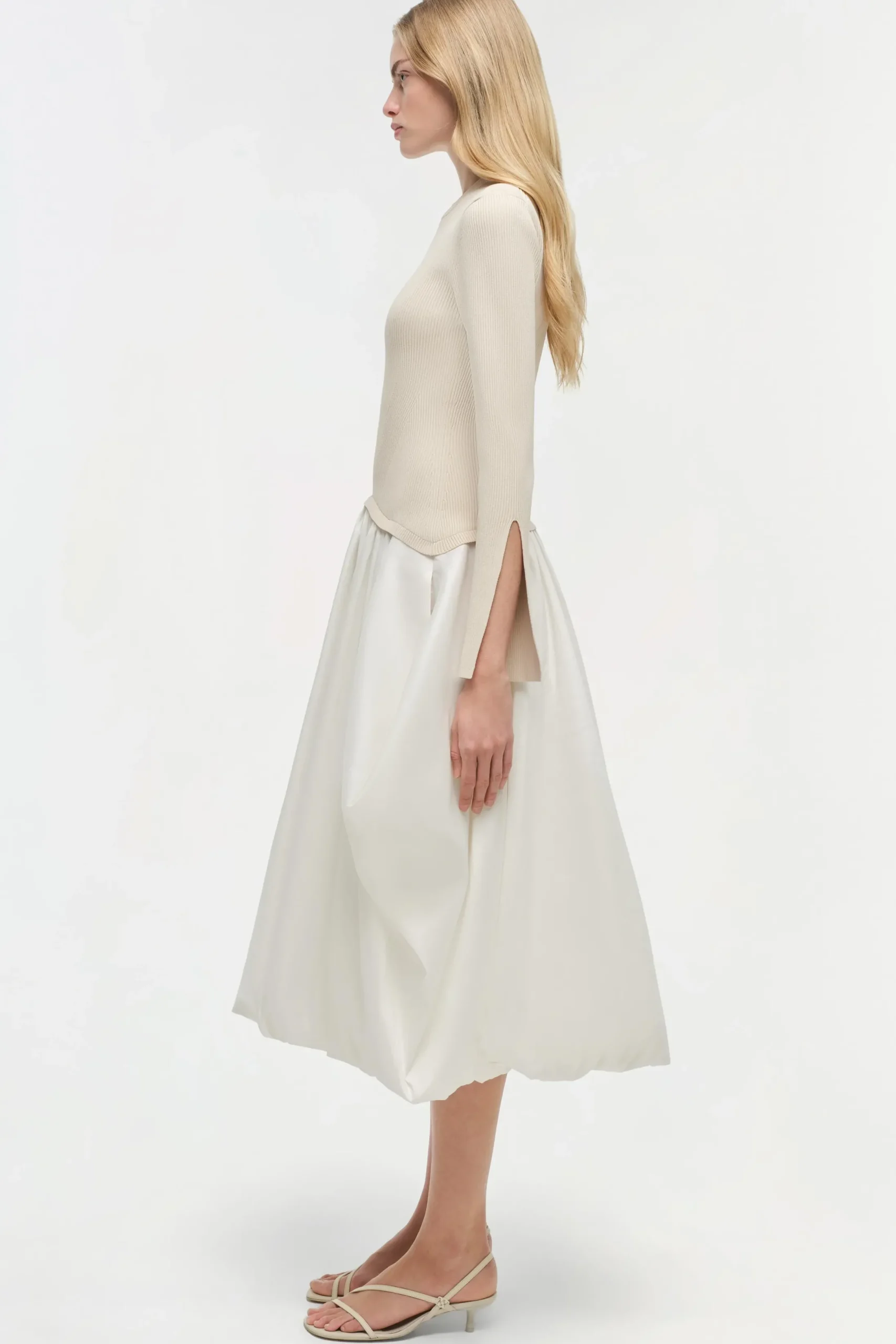 Women Simkhai Kenlie Taffeta Knit Midi Dress