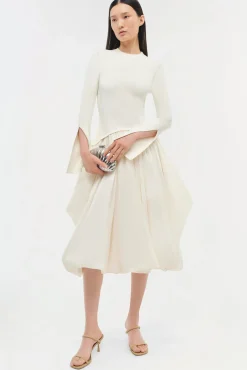 Women Simkhai Kenlie Taffeta Knit Midi Dress