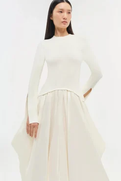 Women Simkhai Kenlie Taffeta Knit Midi Dress