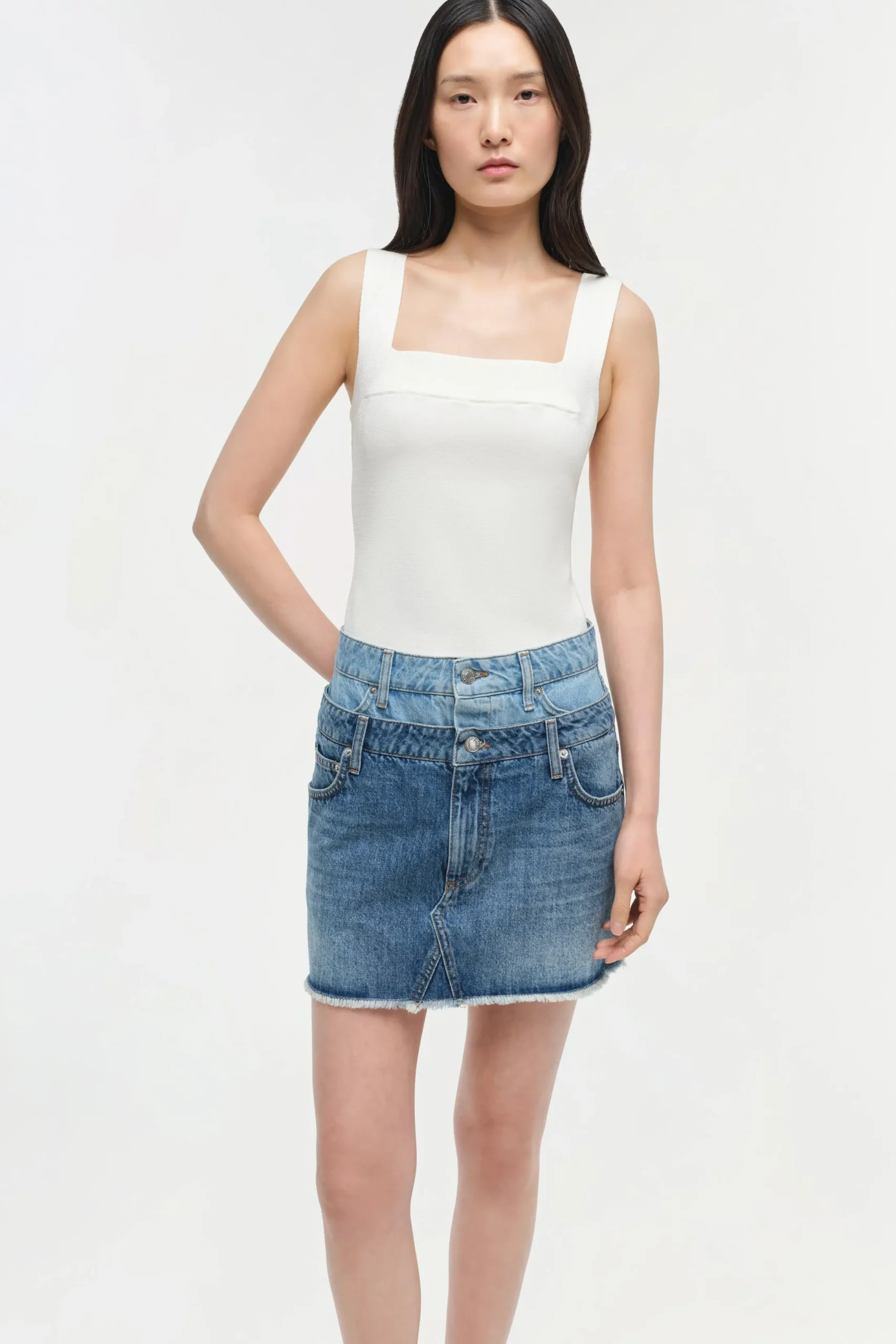 Women Simkhai Salix Double Waistband Mini Skirt