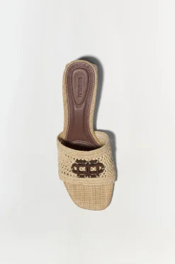 Simkhai Sydney Raffia Block Heel Sandal