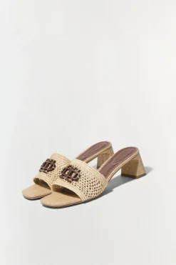 Simkhai Sydney Raffia Block Heel Sandal