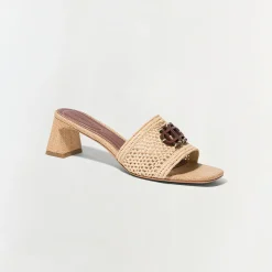 Simkhai Sydney Raffia Block Heel Sandal