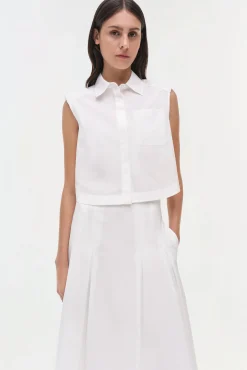 Women Simkhai Winslow Cotton Cropped Shirt